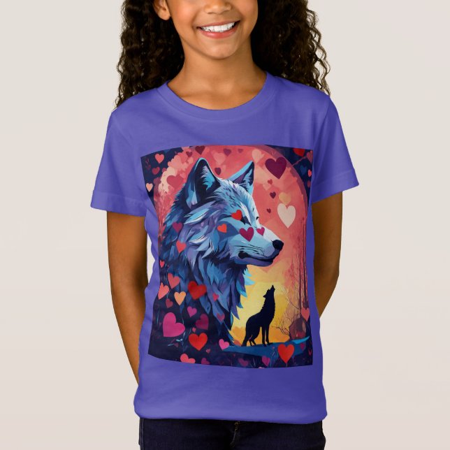 "Vild i hjärtat: Varg Kärlek" T Shirt (Framsida)
