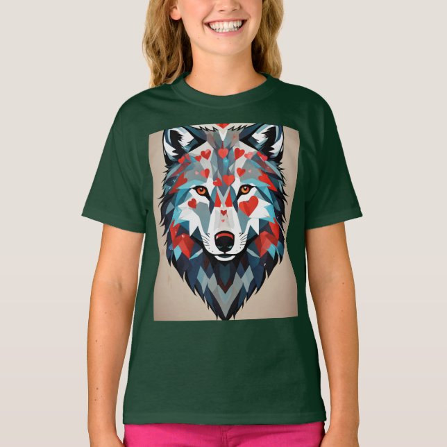 "Vild i hjärtat: Varg Kärlek" T Shirt (Framsida)