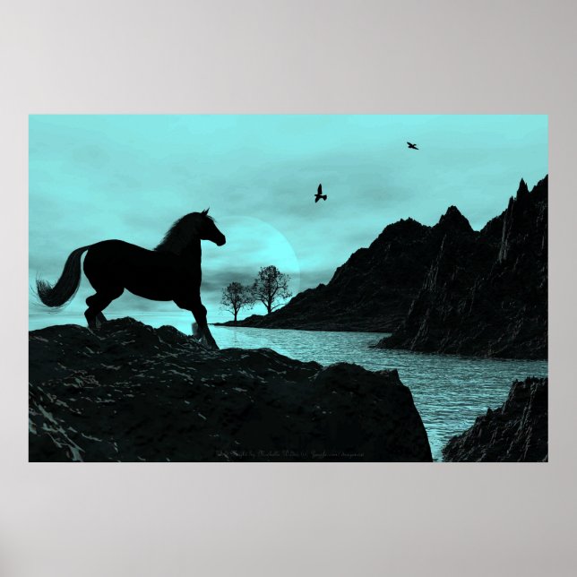 Vild i natt av Michelle Wilder (Teal) Poster (Framsidan)