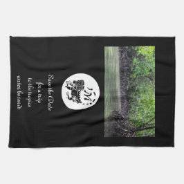 Vild Iguana Silhouette Monogram Photo Kökshandduk