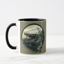 Vild illustration av alligatorträsk konst mugg
