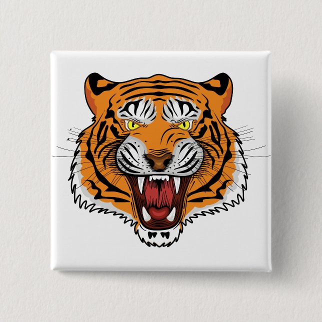 Vild illustration av tigerhuvud-24327 knapp (Framsida)