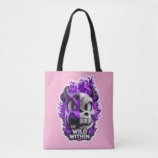 💀💜 Vild Inifrån – Lila Dödskalle Toteväska 🔥👜 Tygkasse