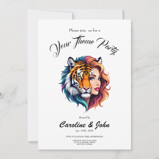 Vild inomhus – Tigerandegudinna. Inbjudningar (Framsida)