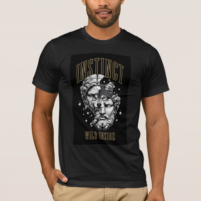 Vild instinkt Vargstaty Aestetisk Gatubutik T Shirt (Framsida)