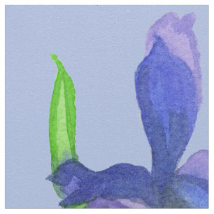 Vild Iris Flowers Lila Watercolor Blue Tyg