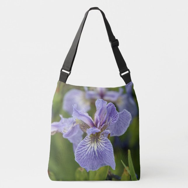 Vild Iris Lila Flower Bag Axelväska (Framsida)