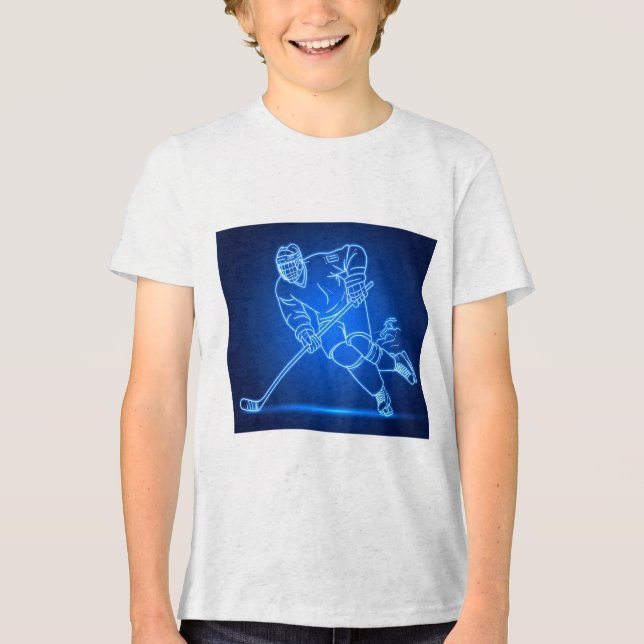 Vild ishockeyspelare i aktion t shirt (Framsida)