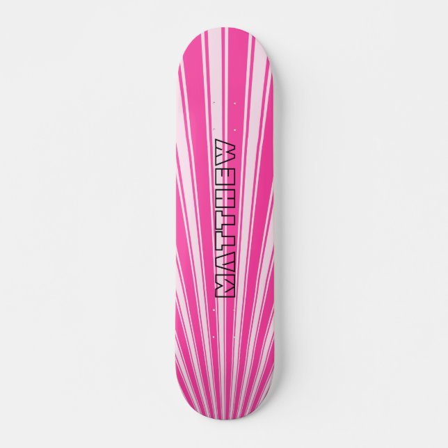 Vild Jordberry Färg Rand Funky Mönster Skateboard Bräda 21,5 Cm (Framsida)