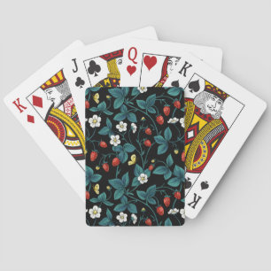 Vild jordgubbar röd/gult/blå/svart casinokort