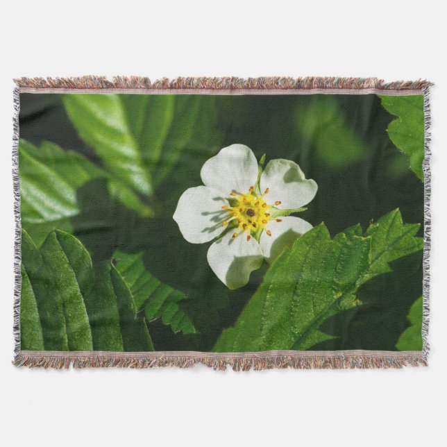 Vild Jordgubbsblomma Filt (Framsidan)
