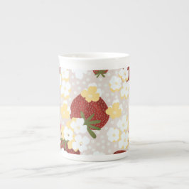 Vild Jordgubbsblomma Hög Mugg Benporslin Mugg