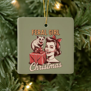 Vild Jul Opossum Jul Retro Julgransprydnad Keramik