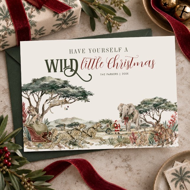 Vild jul-safari-högtidskort julkort (Skapare uppladdad)