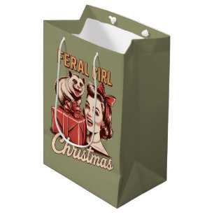 Vild Jul Tjej Opossum Xmas Skräp Retro