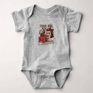 Vild Jul Tjej Opossum Xmas Skräp Retro T Shirt