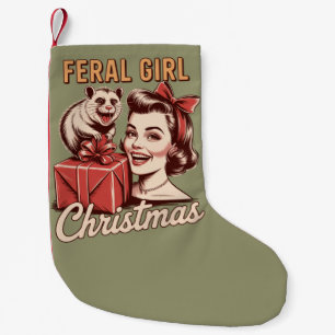 Vild Jul Tjej Possum Julen Retro Liten Julstrumpa
