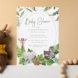 Vild Jungle Animals | Babyskor Inbjudningar