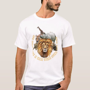 Vild Jungle Animals med Majestic Lejon Center T Shirt