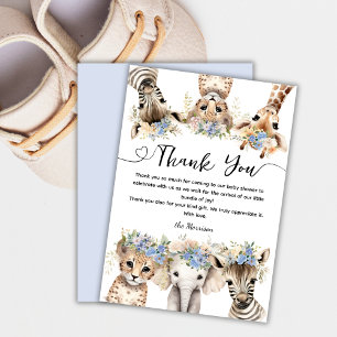 Vild Jungle Animals Safari Baby Shower Boy Tack Kort
