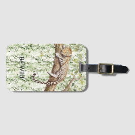 Vild Jungle Grönt Ivy Leopard Bagagebricka