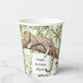 Vild Jungle Grönt Ivy Leopard Birthday