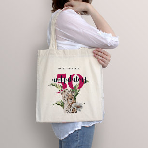 Vild Jungle Leopard Rosa 50 Birthday Funny Tygkasse