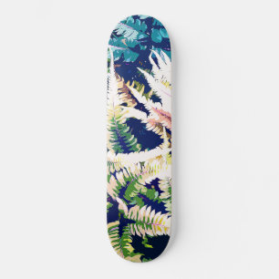 Vild Jungle Painting, Forest Mörk Botanical Nature Old School Skateboard Bräda 21,6 Cm