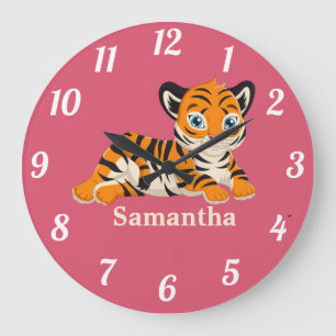 Vild Jungle Safari Animals baby Large Clock Stor Klocka