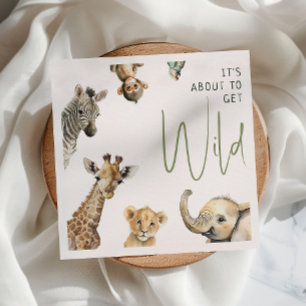 Vild Jungle Safari Animals Baby Shower Pappersservett