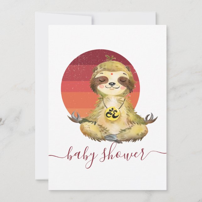 Vild Jungle Safari Animals Baby Sloth-inbjudan Inbjudningar (Baksida)