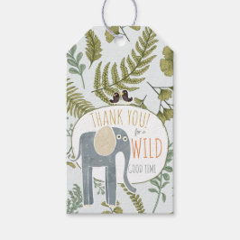 Vild Jungle Safari Animals Botaniskt babyskor Presentetikett