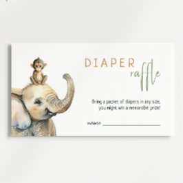 Vild Jungle Safari Baby Shower Raffle Tilläggskort