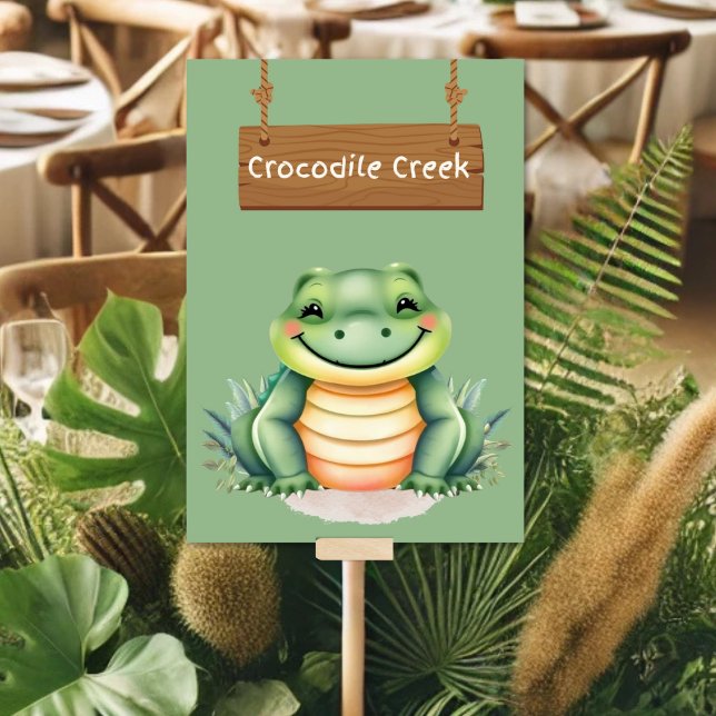 Vild Jungle Safari Crokodile Bäck Bord Bordsnummer (Skapare uppladdad)