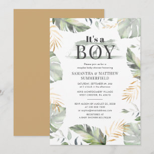 Vild Jungle Safari Giraffe Par Baby Shower Inbjudningar