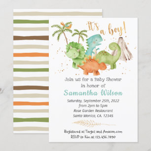 Vild Jurassic Dinosaur Baby Shower-inbjudan Inbjudningar