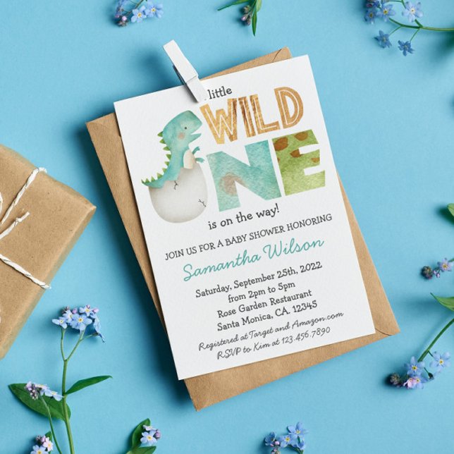 Vild Jurassic Dinosaur Baby Shower-inbjudan Inbjudningar (Skapare uppladdad)