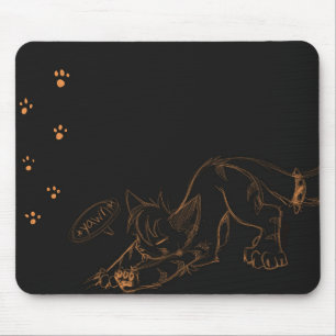 Vild Kaeko gäspning Mousepad Musmatta
