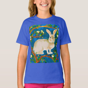 Vild Kanin och Blommar Grenar Barn T Shirt