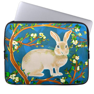 Vild Kanin och Blommar Grenar Laptop Fodral