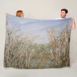 Vild Kant i en naturvattenfärgsutskrift Fleecefilt