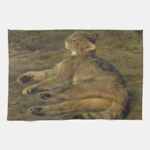 Vild katt (av Rosa Bonheur) Kökshandduk