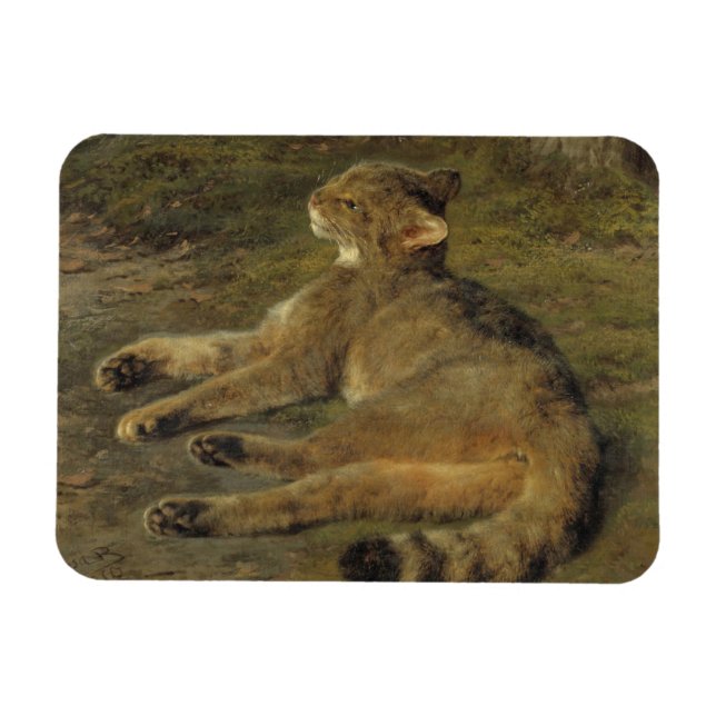 Vild katt (av Rosa Bonheur) Magnet (Horisontell)