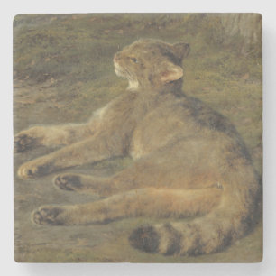 Vild katt (av Rosa Bonheur) Stenunderlägg