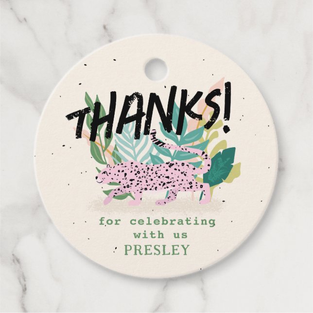 Vild katt Barns födelsedag Party Gåvor Etiketter (Framsida)