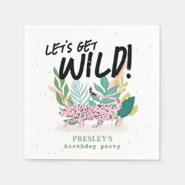 Vild katt Barns födelsedag Personlig Party Napkins Pappersservett