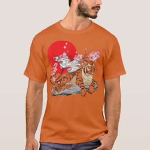 Vild katt Cherry Blommar Jungle Animal Sakura Asia T Shirt