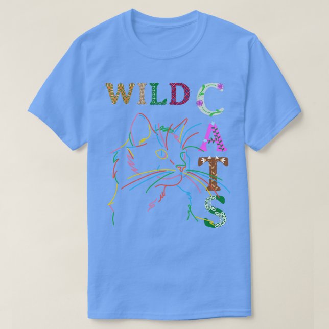 VILD KATT COLORFUL KATTDJUR T SHIRT (Design framsida)