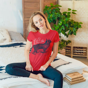 Vild katt Eurasian Lynx Women Manar Red T Shirt