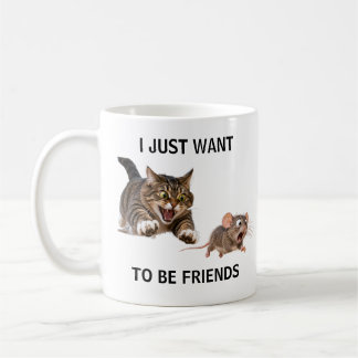 Vild Katt Jagar Panikslagen Mus Kaffemugg